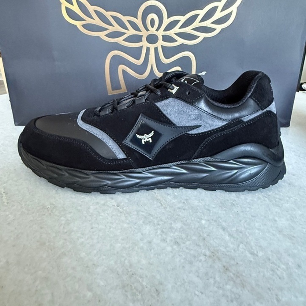 MCM Skywander Low Top Sneakers Men's Ice Black Lace Up‎ Closure, Sz 45